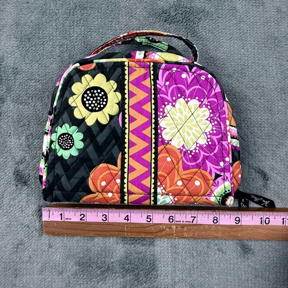 Vera Bradley Rhythm and Blues Quilted Cosmetic Case Travel Organizer Bag